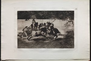 Stierengevechten: De Krachtige Rendon Steekt een Stier met de Pique, Waarvan hij stierf..., 1876