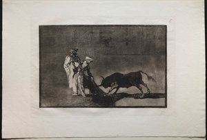 Stierengevechten: De Moren Maken een Andere Spel in de Ring en Roepen de Stier met de Burnous door Francisco de Goya