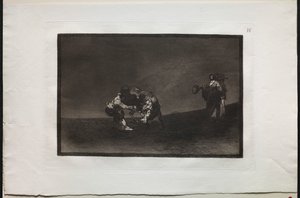 Stierengevechten: Dezelfde Man Werpt een Stier in de Ring in Madrid door Francisco de Goya