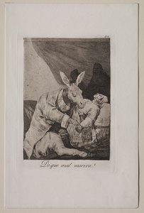 Caprichos: Aan welke ziekte zal hij sterven? door Francisco de Goya
