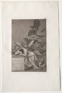 Caprichos: De slaap van de rede brengt monsters voort door Francisco de Goya