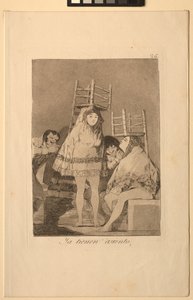 Caprichos: Ze hebben al een stoel door Francisco de Goya