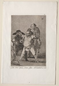 Caprichos: Begrijp je?... Nou, zoals ik zeg... eh! Kijk uit! Anders... door Francisco de Goya