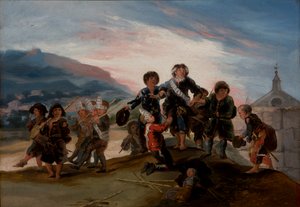 Kinderen die soldaatje spelen