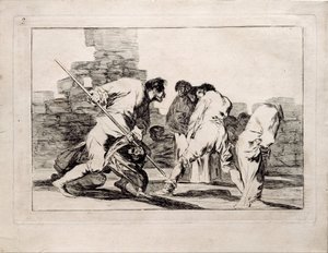 Wrede Dwaasheid uit de serie Los Disparates Follies, 1815-1819 door Francisco de Goya