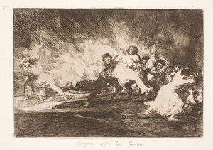 Ze vluchten door de vlammen (41) door Francisco de Goya