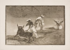 Ze plagen elkaar in de omheining door Francisco de Goya