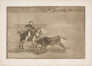 De gevierde moed van Pajuelera (in de arena) in Saragossa door Francisco de Goya