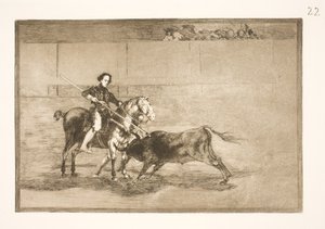 De gevierde moed van Pajuelera (in de arena) in Zaragoza door Francisco de Goya