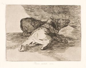 Hij haalt er iets uit! (40) door Francisco de Goya