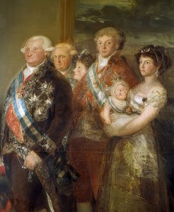 De familie van Karel IV van Spanje (detail) door Francisco de Goya