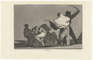 Die soldaat! door Francisco de Goya
