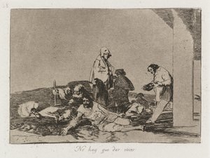 Rampzalige Oorlog: Pl. 58, Het heeft geen zin om te schreeuwen, 1810-1813 door Francisco de Goya