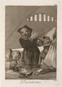 Duendecitos. Kobolden. Uit Los Caprichos, 1797-1798 door Francisco de Goya