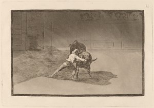El famoso Martincho poniendo banderillas al quiebro door Francisco de Goya