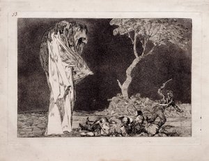 Angstige Dwaasheid uit de serie Los Disparates Follies, 1815-1819 door Francisco de Goya
