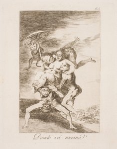 Waar gaat moeder heen? door Francisco de Goya