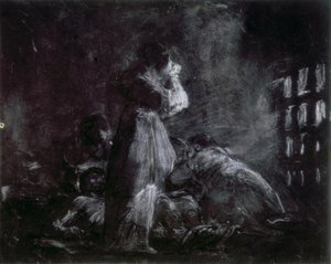 Interieur van een gevangenis door Francisco de Goya
