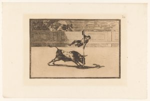 Juanito Apiñani in de arena van Madrid door Francisco de Goya