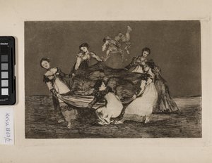 Vrouwelijke dwaasheid (Zwaarder dan een ezel) door Francisco de Goya