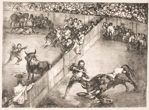 "La Division de la Place" [Stierengevecht in verdeelde arena] door Francisco de Goya