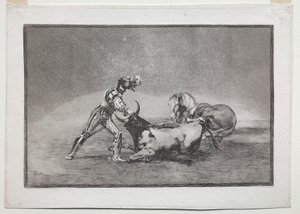 La Tauramaquia: Een Spaanse Ridder Doodt de Stier na het Verliezen van Zijn Paard door Francisco de Goya
