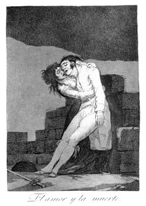 Liefde en dood, 1799 door Francisco de Goya