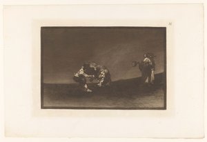 Martincho grijpt een stier bij zijn hoorn door Francisco de Goya