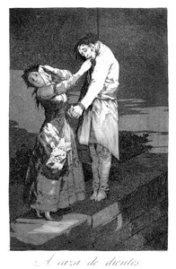 Op jacht naar tanden, 1799 door Francisco de Goya