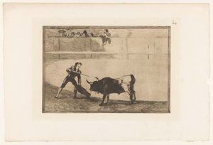Pedro Romera Martínez doodt een stier Stierengevechten La Taureaumachie La Tauromaquia door Francisco de Goya
