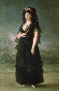 Portret van Maria Lusia met mantilla door Francisco de Goya