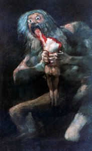 Saturnus die een van zijn Kinderen Verslindt door Francisco de Goya