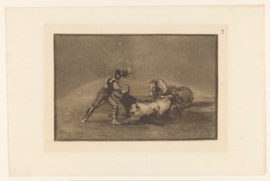 Spaanse ridder doodt een stier door Francisco de Goya