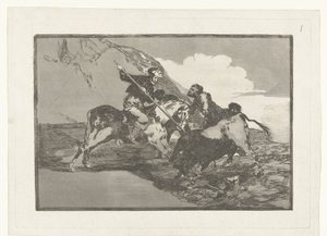 Stierenjacht te paard door Francisco de Goya