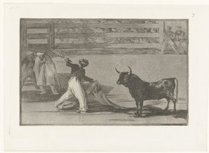 Stierenvechter met banderilla door Francisco de Goya