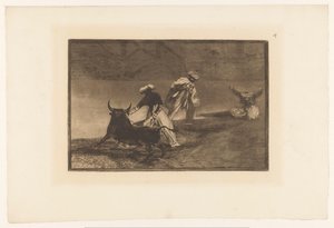 Stierenvechters in een arena door Francisco de Goya
