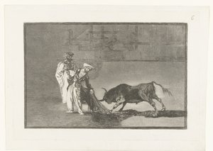 Stierenvechters in een arena door Francisco de Goya