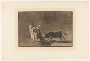 Stierenvechters in een arena Stierengevechten (series title) door Francisco de Goya
