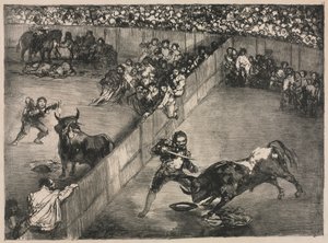 De Stieren van Bordeaux: Stierengevecht in een Verdeelde Ring door Francisco de Goya