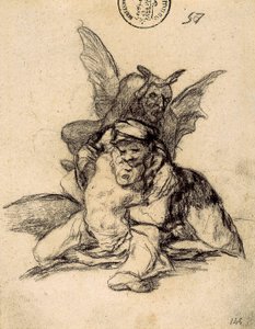 De Duivel verzamelt hen door Francisco de Goya