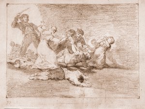De rampen van de oorlog: Schandelijke winst (tekening)