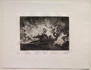 De Verschikkingen van de Oorlog: Ze Ontsnappen Door de Vlammen door Francisco de Goya