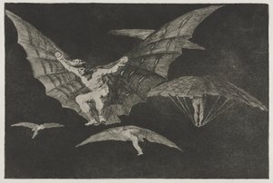 De Spreekwoorden: Een manier van vliegen, 1864 door Francisco de Goya