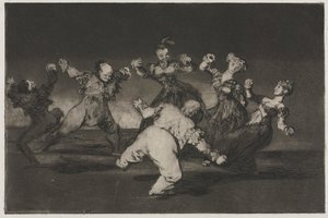 De Spreekwoorden: Als Marion wil dansen, moet ze de gevolgen dragen, 1864 door Francisco de Goya