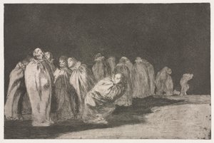 De Spreuken: De mannen in zakken, 1864 door Francisco de Goya