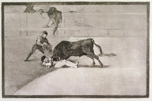 De ongelukkige dood van Pepe Hillo (Jose Delgado) in de arena in Madrid op 11 mei 1801, plaat 33 van 