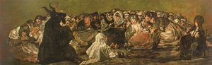 De heksensabbat of De grote bok, (een van De Zwarte Schilderijen), c.1821-23 door Francisco de Goya