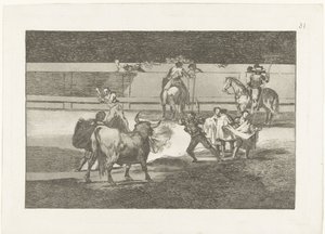 Torero met brandende banderillas door Francisco de Goya