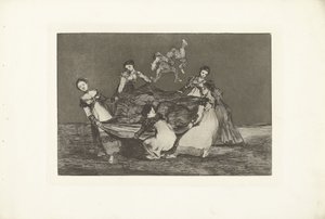 Vrouwelijke dwaasheid (De dwaasheden) (De spreekwoorden) (series title) door Francisco de Goya