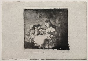 Vrouw Leest voor aan Twee Kinderen door Francisco de Goya